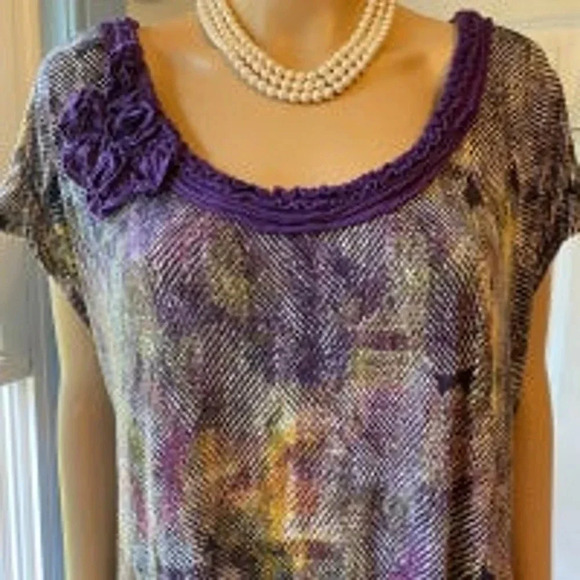 Daisy Fuentes Beach Summer Light Casual Stretchy Top Women Plus Size 3X - Picture 5 of 5